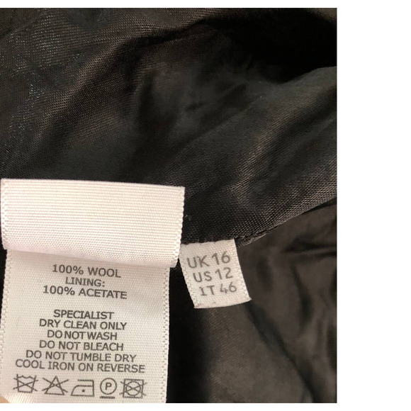 Osman Spencer Jacket Wool Tie Front Black 12 - Picture 6 of 9